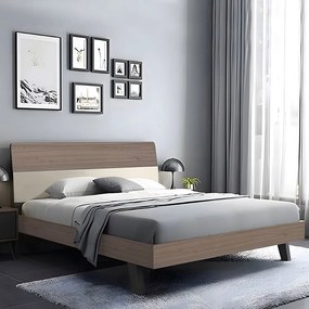 Κρεβάτι Διπλό Vanity (Για Στρώμα 160x200cm) Ε7350,2 161x201x98cm Walnut-Ecru Διπλό