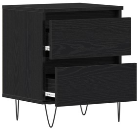 vidaXL Κομοδίνα 2 τεμάχια Μαύρη Δρυς 40x35x50 εκ Επεξεργασμένο Ξύλο