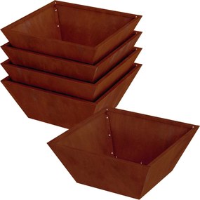 vidaXL Γλάστρα Κήπου 5 τμχ. Σκ rusty 40 x 40 x 15 cm
