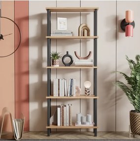 Stewehome Βιβλιοθήκη με 3 ράφια από σανίδα (Λευκό) 52x22x145 cm