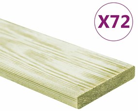 vidaXL Σανίδες Deck 72 τεμ. 8,64 μ² 1 μ. Εμποτισμένο Μασίφ Ξύλο Πεύκου