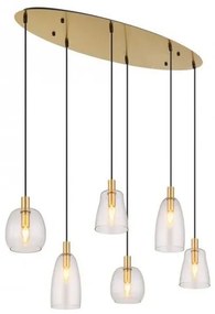 Κρεμαστό Φωτιστικό Οροφής 6xE14 Garri Globo Lighting 15789-6HM Διάφανο