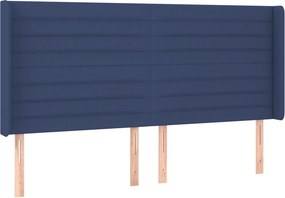 vidaXL Κρεβάτι Boxspring με Στρώμα &amp; LED Μπλε 160x200 εκ. Υφασμάτινο