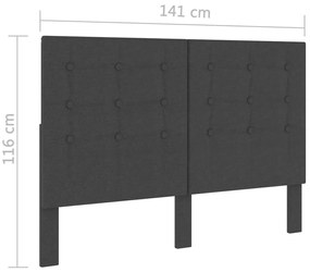 Καπιτονέ Κεφαλάρι Σκούρο Γκρι 140 x 200 εκ. Υφασμάτινο  - Γκρι