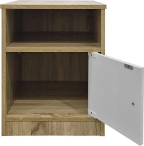 Κομοδίνο Lenea pakoworld sonoma-λευκό 40x40x50εκ