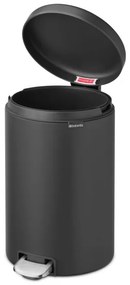 Κάδος απορριμμάτων με πεντάλ Brabantia NewIcon 649747, 20 l, Ομαλό κλείσιμο, Αντιολισθητική βάση, Ορυκτή επίστρωση, Σκούρο γκρι