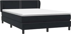 vidaXL Κρεβάτι Boxspring με Στρώμα Μαύρο 160x210 εκ. Βελούδινο