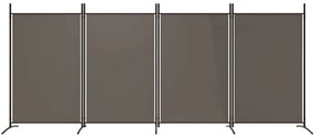 vidaXL Διαχωριστικό Δωματίου με 4 Πάνελ Ανθρακί 346x180 εκ. από Ύφασμα