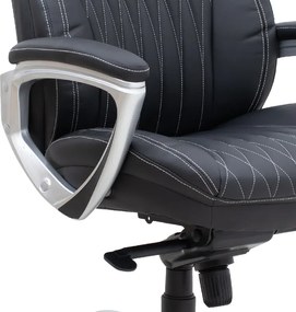 Καρέκλα γραφείου διευθυντική Duke Megapap από τεχνόδερμα χρώμα μαύρο 72x70x120/125εκ.