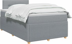 vidaXL Κρεβάτι box spring με στρώμα Ανοιχτό γκρι 120 x 190 cm Ύφασμα