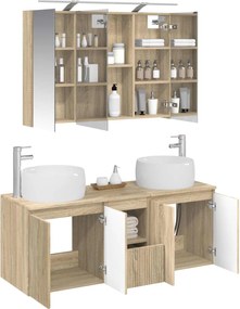 vidaXL Σετ Ντουλαπιών Μπάνιου 4 pcs Sonoma Δρυς Επεξεργασμένο Ξύλο