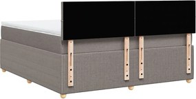 vidaXL Κρεβάτι Boxspring με Στρώμα Taupe 180x200 εκ. Υφασμάτινο