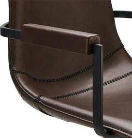 Isabel Dining Chair with Armrests Dark Brown