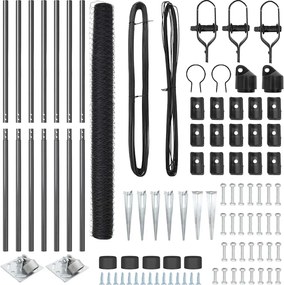 vidaXL Στύλος Περιφράξεων Γκρι 10 x 1,5 μ. (36 χιλ. δίχτυ)