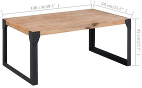 vidaXL Τραπεζάκι Σαλονιού 100 x 60 x 45 εκ. από Μασίφ Ξύλο Ακακίας