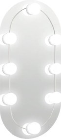 vidaXL Καθρέφτης με Φώτα LED 40x20 εκ. Γυαλί Οβάλ