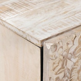 vidaXL Ντουλάπι Μπάνιου Λευκό 38 x 33,5 x 58 εκ. Στερεό ξύλο μάνγκο