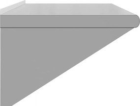 vidaXL Ράφι Τοίχου Ασημί 100x45x31 εκ. Ανοξείδωτο Ατσάλι