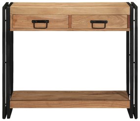 vidaXL Κονσόλα Μαύρη 90x33x75 εκ. Μασίφ ξύλο ακακίας και Μέταλλο