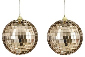 Χριστουγεννιάτικες Μπάλες Disco Mirror 02.1162269 (Σετ 2τμχ) 10cm Champagne