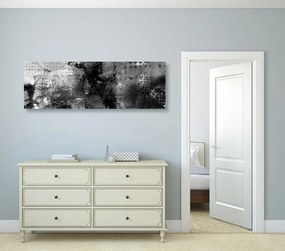 Εικόνα μοντέρνα ζωγραφική μέσων σε ασπρόμαυρο - 120x40