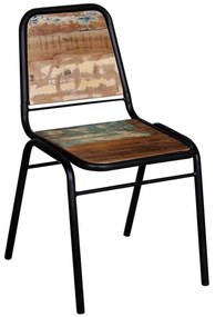 Καρέκλες Τραπεζαρίας 6 τεμ. από Μασίφ Ανακυκλωμένο Ξύλο - Πολύχρωμο