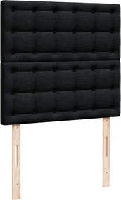 vidaXL Κρεβάτι Boxspring με Στρώμα Μαύρο 90x190 εκ.Υφασμάτινο