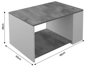 Τραπέζι σαλονιού Noil pakoworld oak-λευκό μελαμίνης 90x60x48εκ