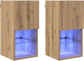 vidaXL Τοίχου ντουλάπες τηλεόρασης 2 pcs Artisan Oak