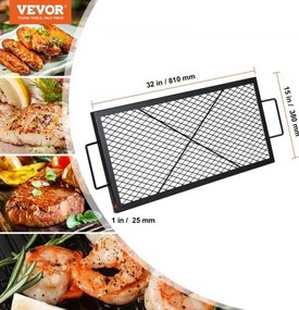 VEVOR 32" Rectangle Cooking Grate Fire Pit Grill Grate X-Marks Heavy-Duty Steel