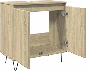 vidaXL Ντουλάπι Μπάνιου Sonoma Δρυς 58 x 33 x 60 εκ. από Επεξεργ. Ξύλο