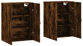 vidaXL Ντουλάπια Τοίχου 2 τεμ. Καπνιστή Δρυς 69,5 x 34 x 90 εκ.