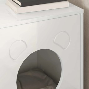 vidaXL Σπίτι Γάτας Λαμπερό Λευκό 42,5 x 40 x 52,5 εκ
