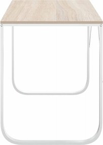 vidaXL Γραφείο Υπολογιστή Λευκό/Δρυς 110 x 60 x 73 εκ. από Μοριοσανίδα