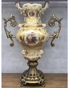 Βάζο Πορσελάνη Μπεζ-Χρυσό 38x16.5x54εκ 819-00095 Estheti-819-00095-Μπεζ 819-00095