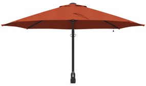 vidaXL Ομπρέλα Κήπου Τοίχου με LEDs Πορτοκαλί 248 cm