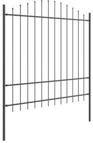 vidaXL Φράχτης κήπου  με τόξο, γκρι, 11,9x1,75 μ, από χάλυβα