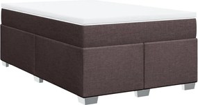 vidaXL Κρεβάτι Boxspring με Στρώμα Σκούρο Καφέ 120x200 εκ. Υφασμάτινο