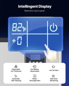 VEVOR Commercial Ice Maker 550LBS/24H with 300LBS Storage Bin Auto Self-Cleaning