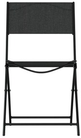 Καρέκλες Εξ. Χώρου Πτυσσόμενες 4 τεμ. Μαύρες. Ατσάλι/Textilene - Μαύρο