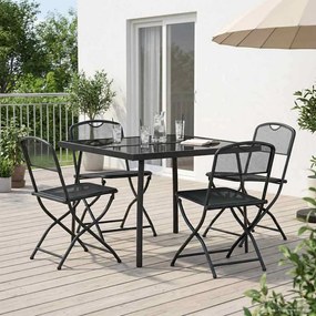 vidaXL Σετ Εξωτερικών Επίπλων 5 pcs Ανθρακί Σίδηρος και Χάλυβας