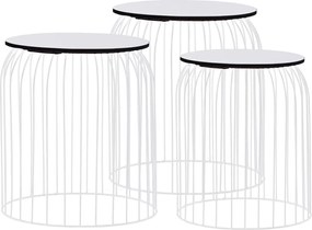 vidaXL Τραπεζάκια Σαλονιού 3 τεμ. Λευκά