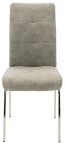 Καρέκλα Ariadne pakoworld PU γκρι-πόδι χρωμίου