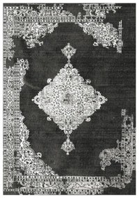 ΧΑΛΙ ΣΑΛΟΝΙΟΥ VINTAGE ΜΕ ΚΡΟΣΙΑ HM7677.12 ΓΚΡΙ 120X170 εκ.