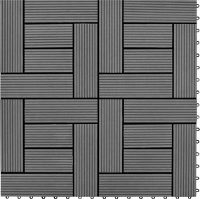vidaXL Πλάκα Κατασκευής 22 pcs Γκρι 30 x 30 cm WPC