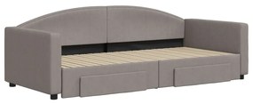 vidaXL Καναπές Κρεβάτι Συρόμενος Taupe 90x200 εκ. Ύφασμα &amp; Συρτάρια