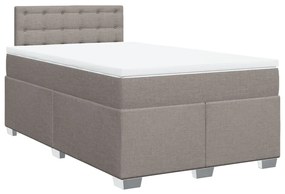 vidaXL Κρεβάτι Boxspring με Στρώμα Taupe 120x190 εκ. Υφασμάτινο