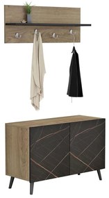 Έπιπλο Εισόδου Delphine HM8876.12 80x31,3x41,5cm Natural-Black Μελαμίνη