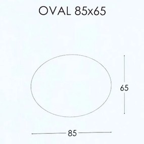 Καθρέπτης τοίχου Oval της Project Mirrors 85x65 με κρυφό φωτισμό Led Διακόπτης Αφής: Ναι