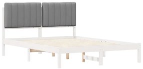 vidaXL Σκελετός Κρεβατιού με Επενδεδυμένο Κεφαλάρι Ανοιχτό γκρι